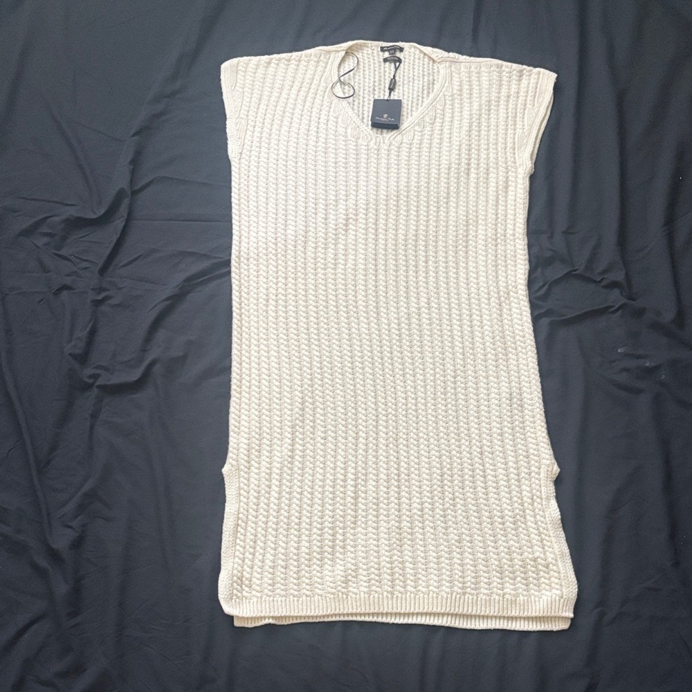 Massimo Dutti Ivory Ribbed Sweater